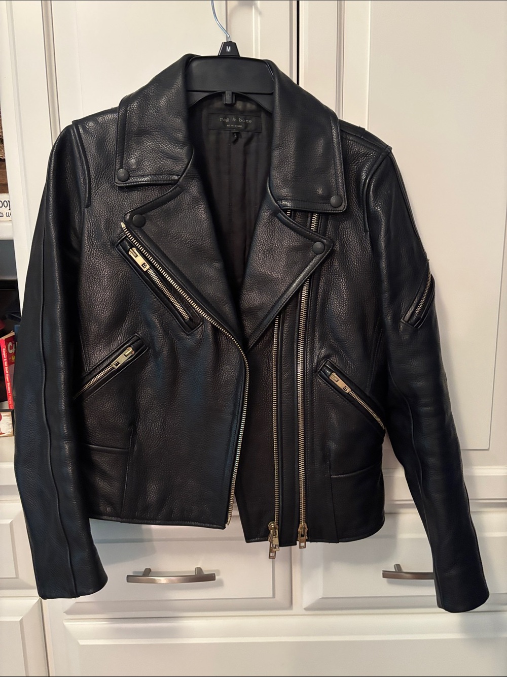 Rag and Bone Black Leather Moto Jacket - Women